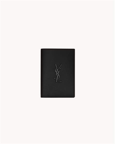 porte cle yves saint laurent|CASSANDRE passport case in grain de poudre embossed .